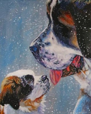 Saint Bernard Dogs Painting By Numbers.png