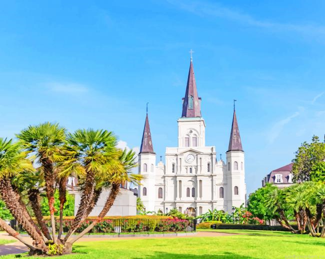 Saint Louis Cathedral New Orleans Usa Painting By Numberss.png