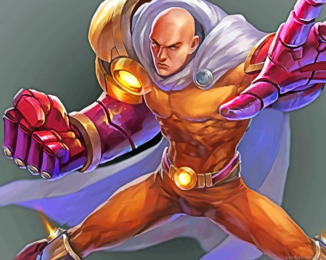 Saitama One Punch Man Animes Painting By Numberss.png
