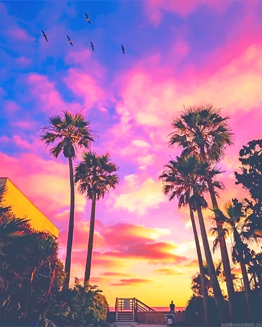 San Diego California Sunset Painting By Numberss.png