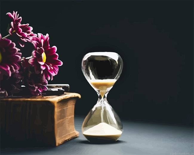 Sand Clock Vintage Painting By Numberss.png