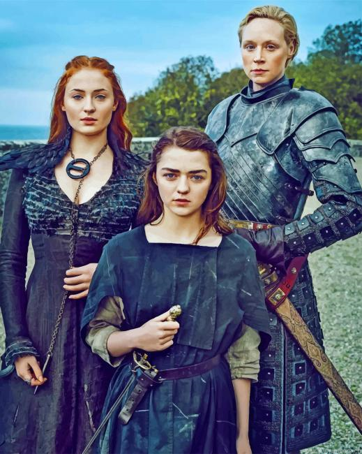 Sansa Arya Stark Game Of Thrones Actors Painting By Numbers.png