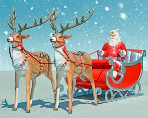 Santa And Reindeer Christmas Painting By Numberss.png
