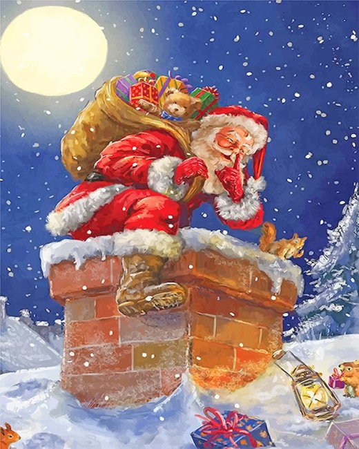 Santa Christmas Gifts Painting By Numberss.png