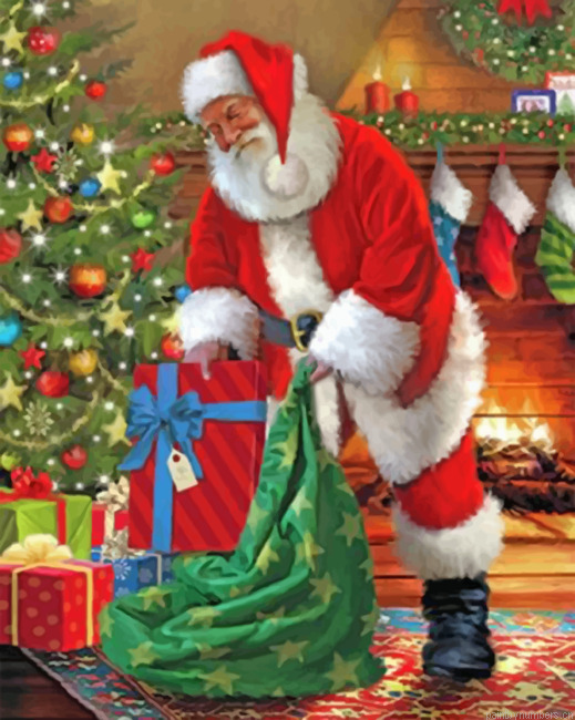 Santa Claus Christmas Painting By Numbers.png