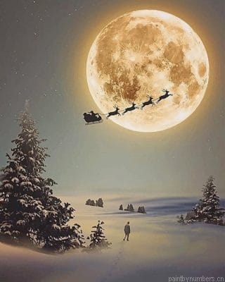 Santa Claus Christmas Silhouette Painting By Numbers.png