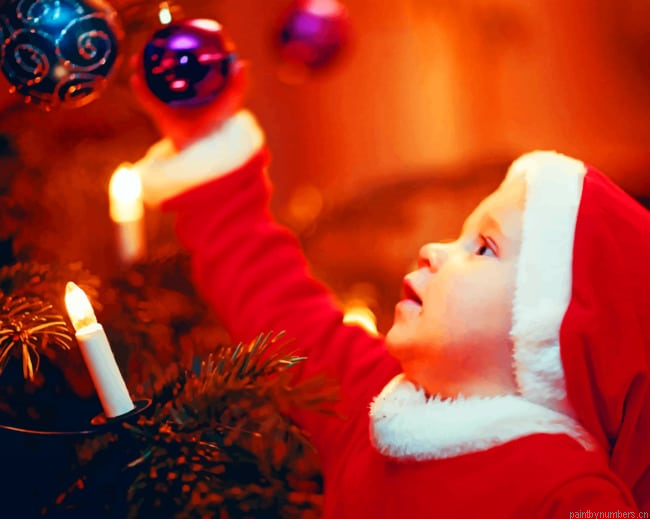 Santa Claus Kid Christmas Painting By Numberss.png