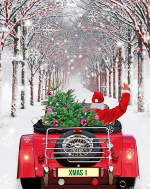Santa Red Truck Painting By Numberss.png