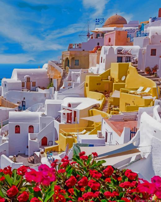 Santorini In Greece Cities Painting By Numberss.png