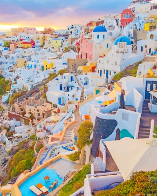 Santorini Island Cities Painting By Numberss.png