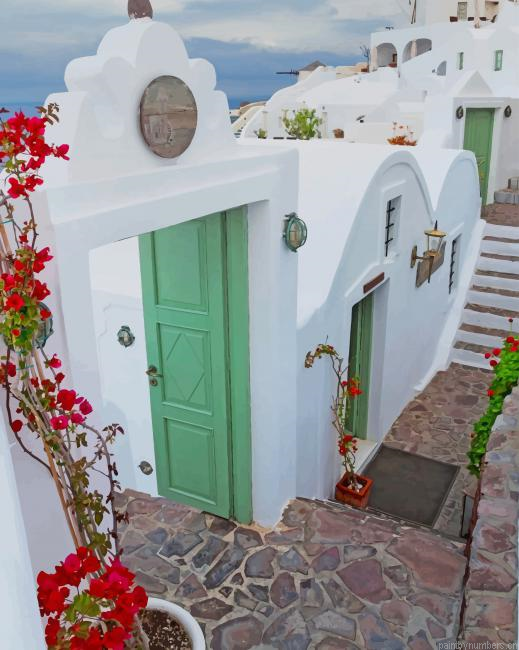 Santorini Island In Greece Cities Painting By Numberss.png