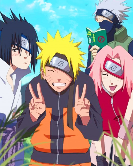 Sasuke Naruto Sakura Kakashi Animations Painting By Numberss.png