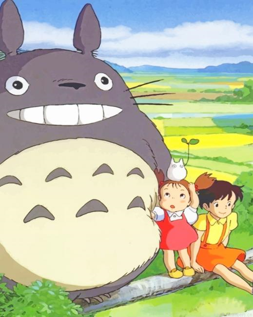 Satsuki Mei Kusakabe And Totoro Animations Painting By Numberss.png