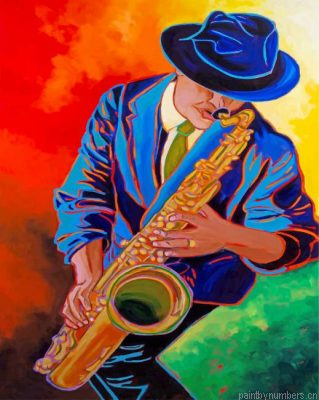 Saxophonist Man Painting By Numbers.png