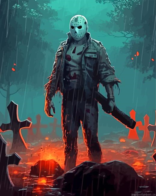 Scary Jason Vorhees Movie Painting By Numberss.png