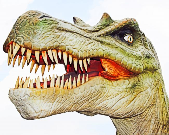 Scary Starring Dinosaur Painting By Numberss.png