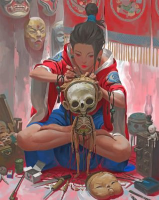 Sculptor Asian Woman Painting By Numbers.png