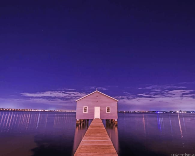 Sea Cabin At Night New Painting By Numberss.png