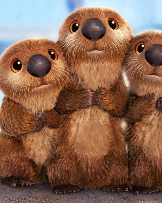 Sea Otters Animals Painting By Numberss.png