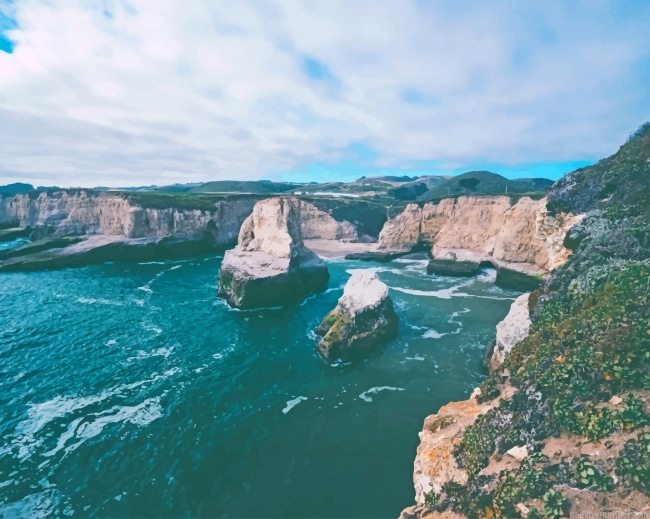 Seascape Cliffs Painting By Numberss.png