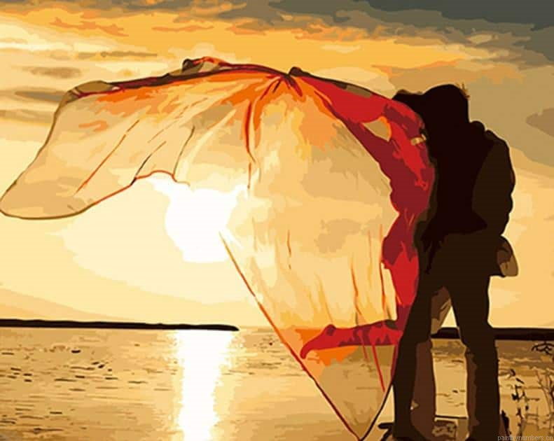 Seaside Lovers Romance And Love Painting By Numberss.png