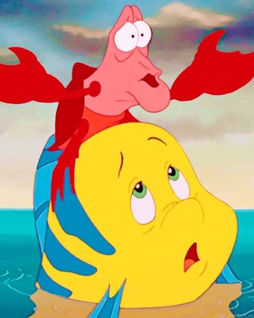 Sebastian And Flounder Animations Painting By Numberss.png
