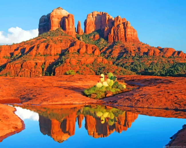 Sedona Arizona Rocks Reflection Painting By Numbers.png