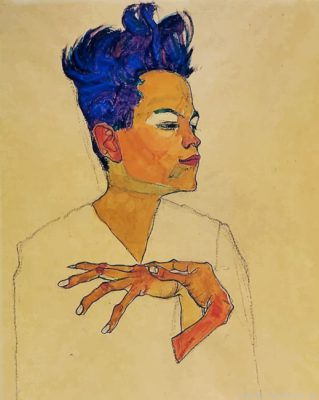 Self Portrait With Hands On Chest Painting By Numbers.png