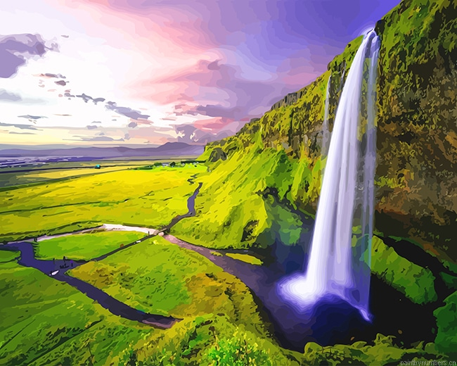 Seljalandsfoss Waterfall Nature Painting By Numberss.png