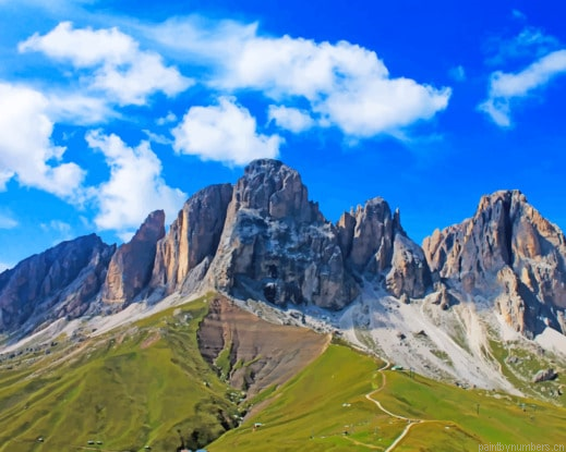 Sella Pass Mountain Landscapes Painting By Numberss.png