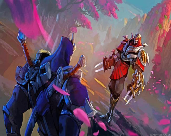 Shen And Zed League Of Legends Painting By Numbers.png