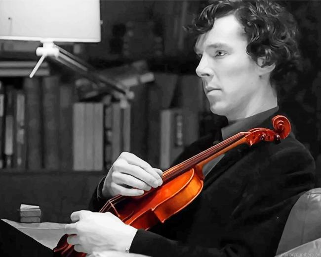 Sherlock Holmes Playing Violin Actors Painting By Numberss.png