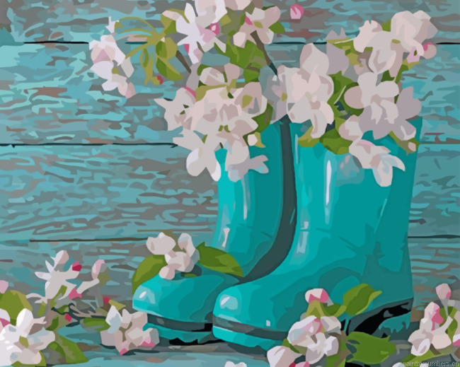 Shoes And Flowers Painting By Numberss.png