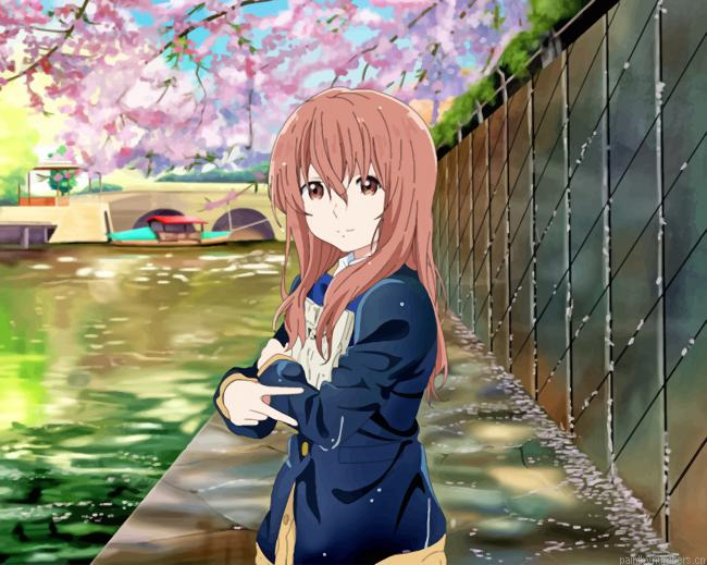 Shouko Nishimiya Near Lake Animations Painting By Numberss.png