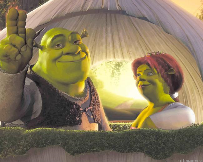 Shrek And His Wife Fiona Animations Painting By Numbers.png