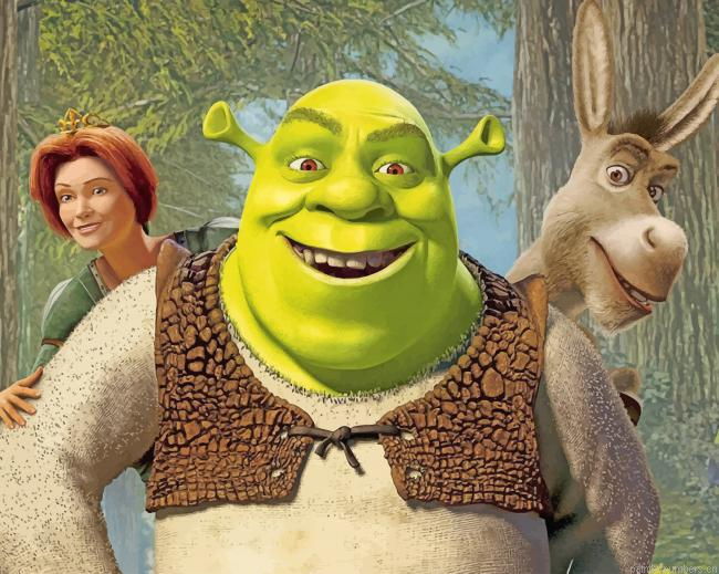 Shrek Donkey And Fiona Animations Painting By Numberss.png