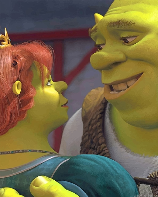 Shrek And Fiona Couple Animations Painting By Numberss.png