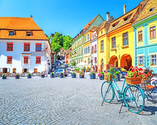 Sighisoara Old Town Cities Painting By Numberss.png