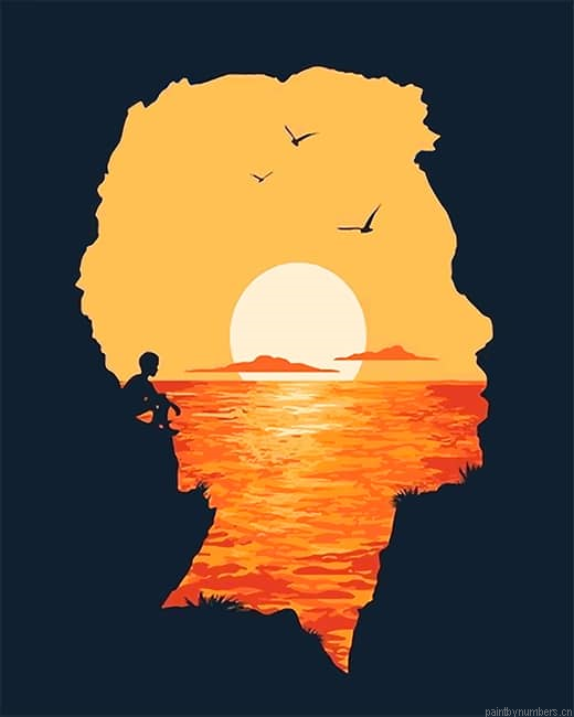 Silhouette Man Sunset Painting By Numberss.png
