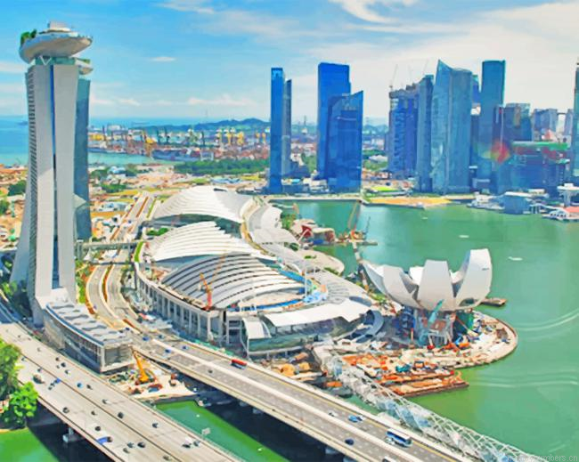 Singapore Marina Bay Skyline New Painting By Numberss.png