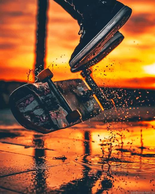 Skateboard Jumping Painting By Numberss.png