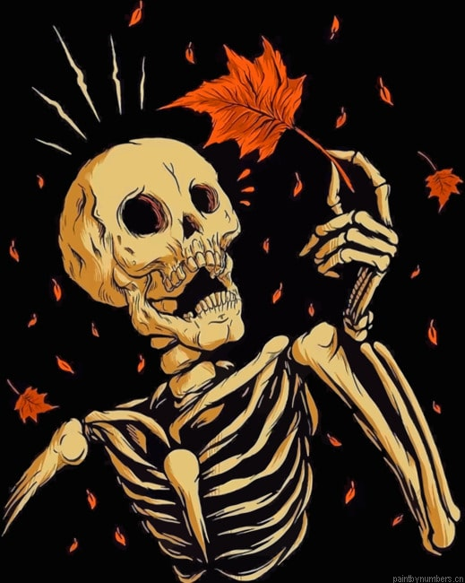Skeleton Art Painting By Numberss.png