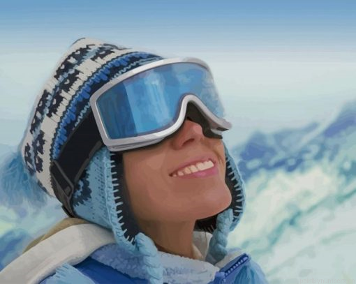 Skiing Woman With Glasses Painting By Numbers.png
