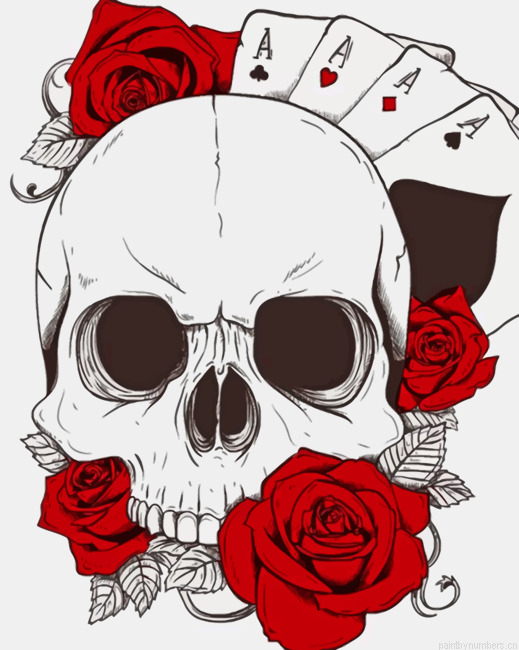 Skull And Cards Painting By Numbers.png