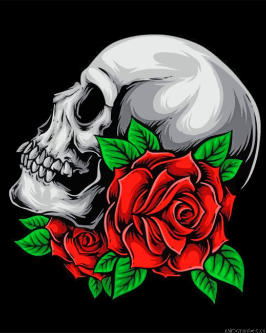 Skull And Rose Painting By Numbers.png