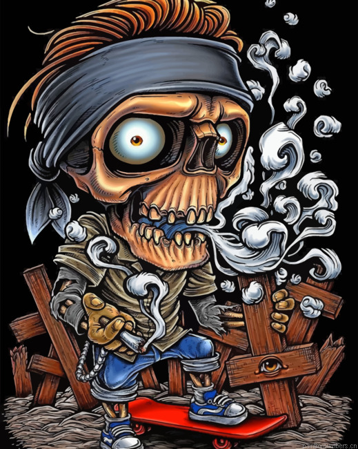 Skull Smoking Painting By Numbers.png