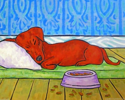 Sleeping Dachshund Painting By Numberss.png