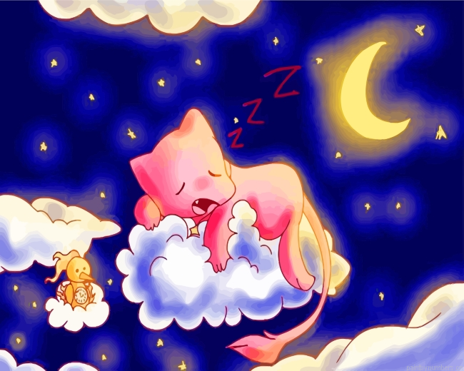 Sleepy Mew Pokemon Painting By Numberss.png