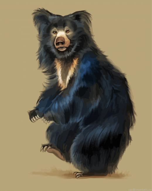 Sloth Bear Art Painting By Numberss.png