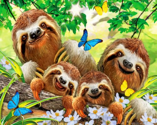 Sloths Family Painting By Numberss.png